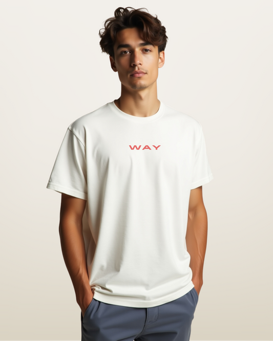 Vastrra Graphic Printed Oversized T-Shirt for Men – White | Cool Hand-Drawn Cartoon Faces Back Print | Casual Streetwear
